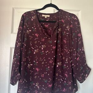 LES SEREIN
Presley 3/4 Sleeve Blouse Burgundy XL Stitch Fix Nwt